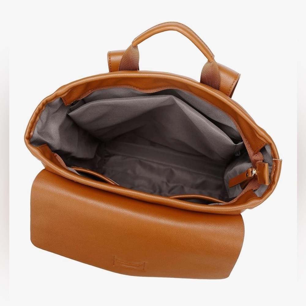 Kah&Kee Leather Laptop Backpack Diaper Bag Brown Travel Doctor Teacher Computer - Picture 6 of 12